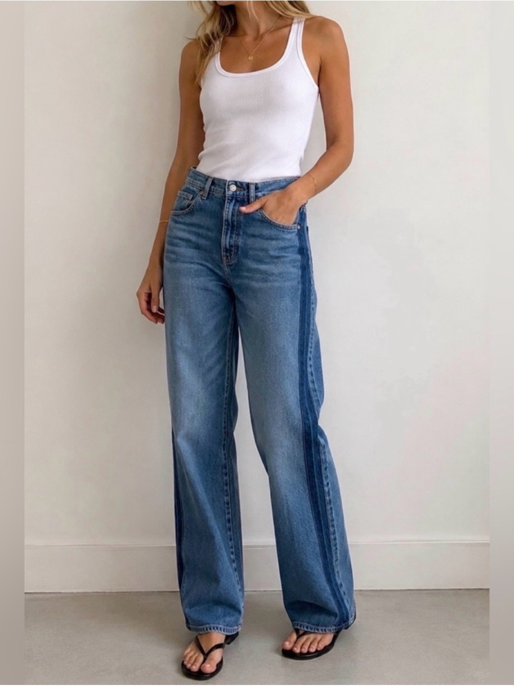 Classic Wide-Leg Blue Jeans for Women
